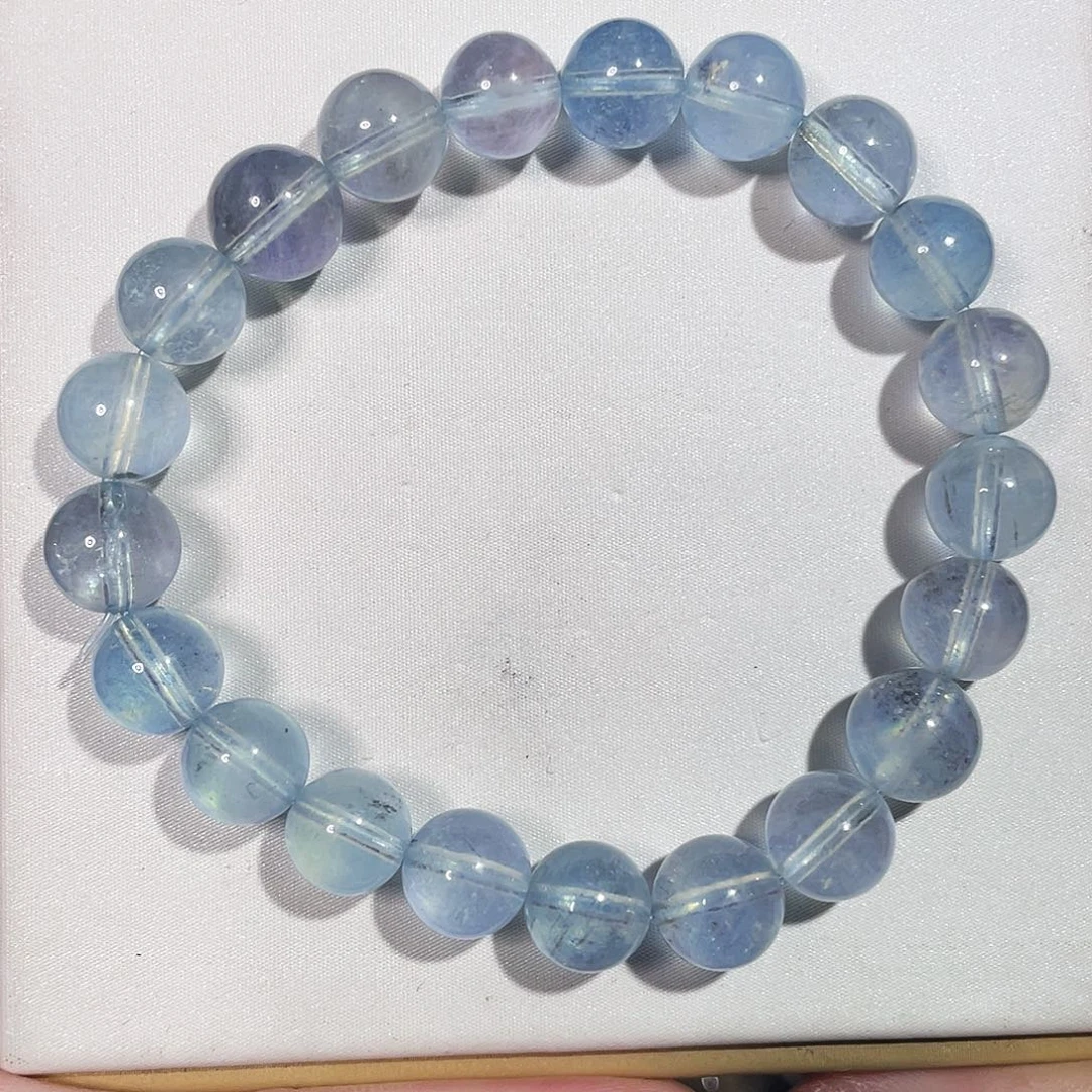 未镶嵌水晶手串9mm黑芝麻海蓝宝
