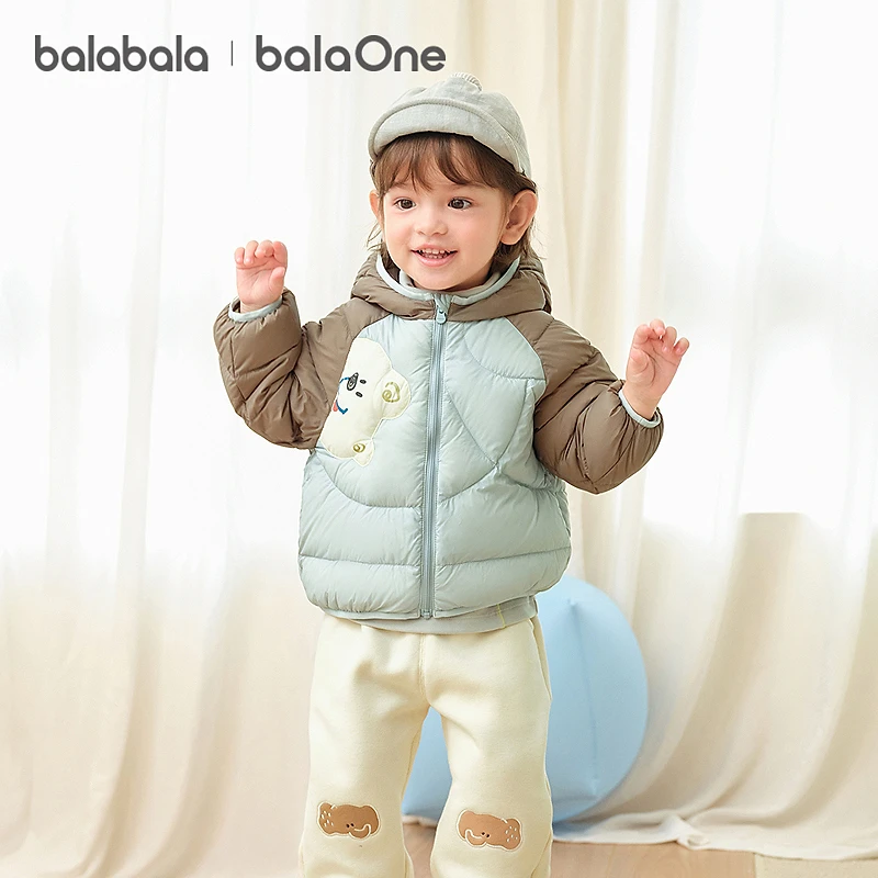 【balaOne】巴拉巴拉童装儿童羽绒服宝宝女童男童2025冬季保暖外套