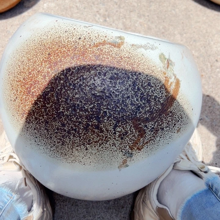 紫砂花盆高约27口约21瑕疵