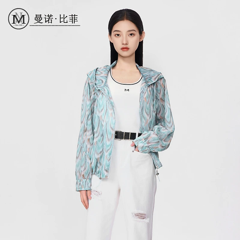 【初依专属】春季宽松连帽印花薄款防晒衣外套MFSG114277