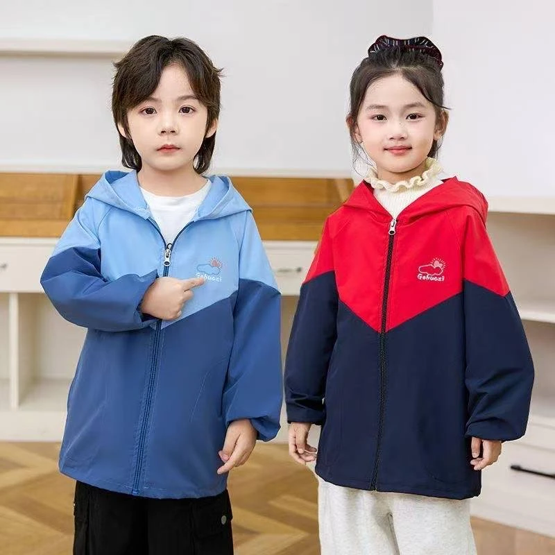 新款宝宝拼色防水罩衣秋冬长袖拉链防脏羽画画吃饭羽绒服棉服罩衫