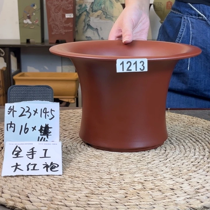 紫砂花盆 全手工大红袍1213