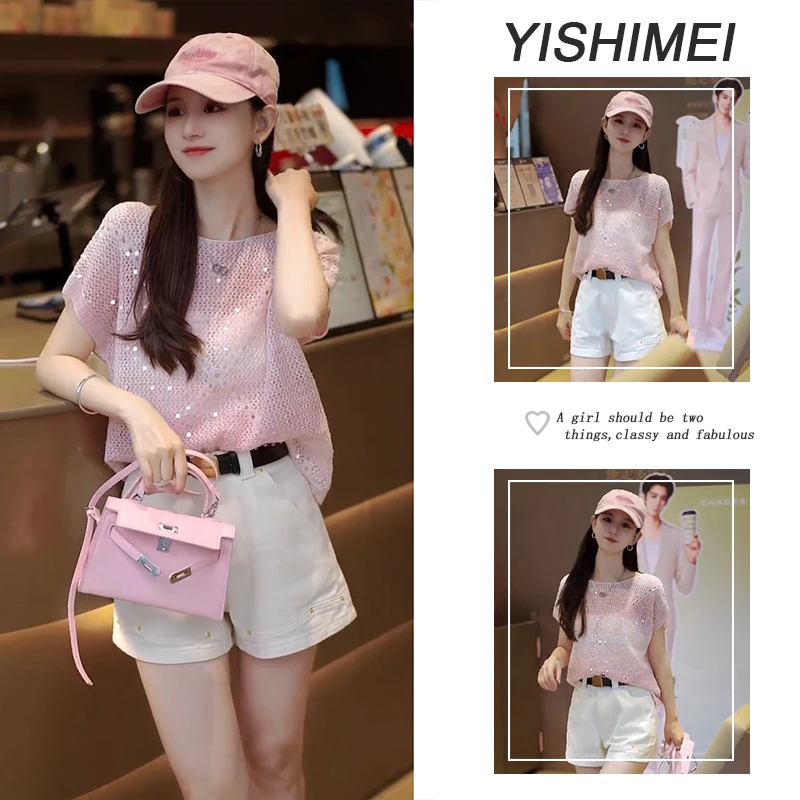 今年流行一整套2025年新款韩系百搭减龄短袖上衣显瘦短裤两件套装