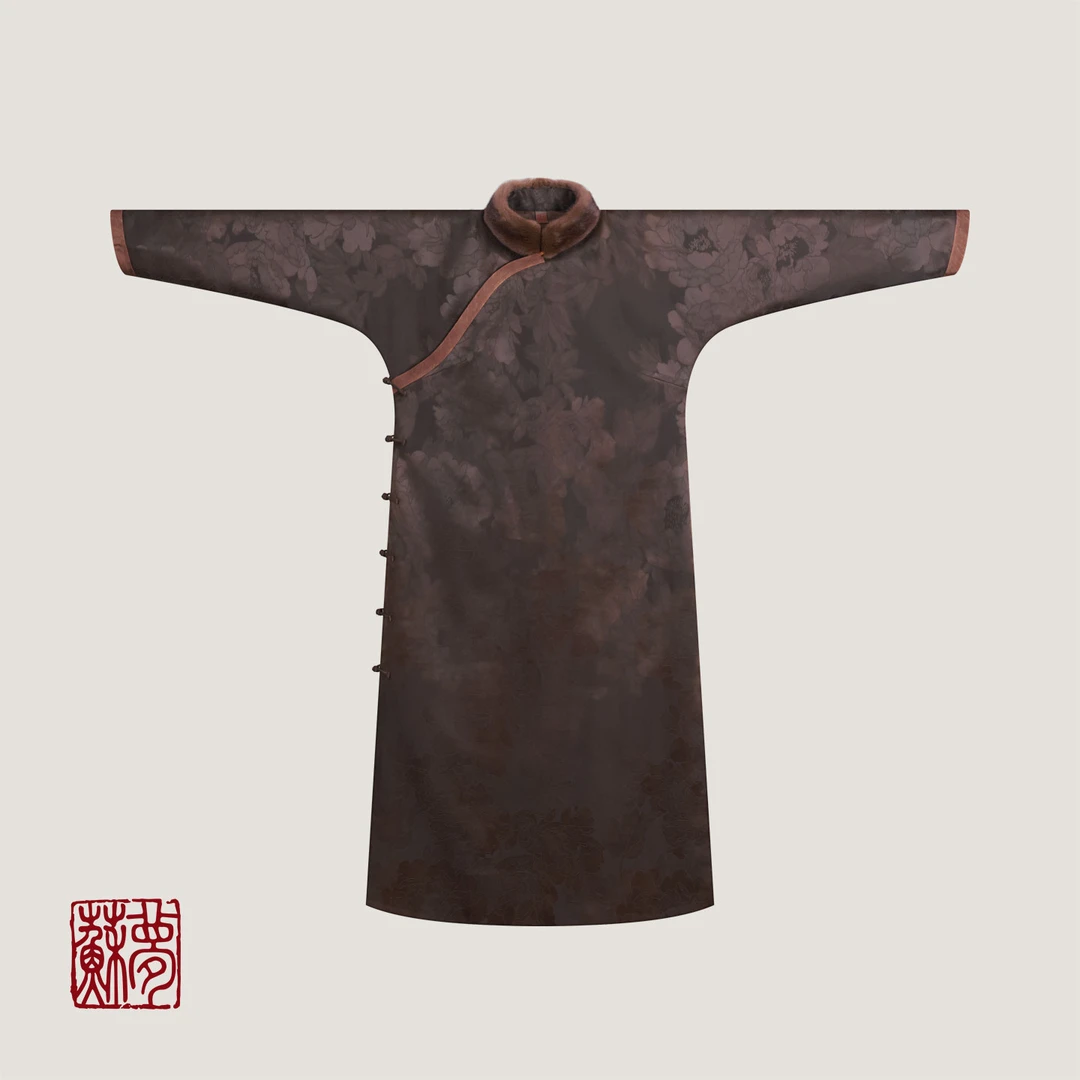 蘇夢【岚音】香云纱中式百搭斜襟棉衣大袍0105360