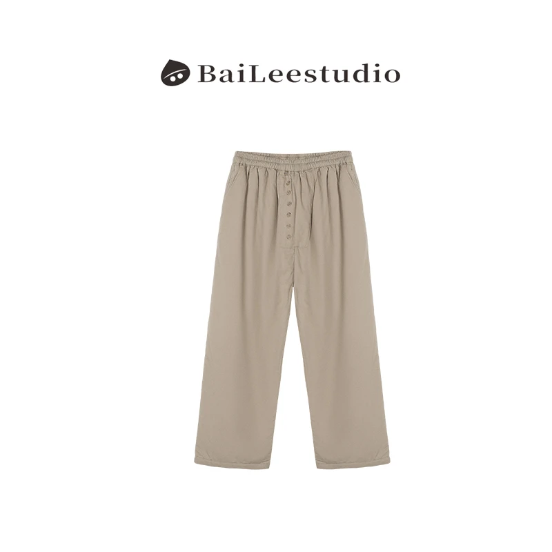 【柏栗良品】运动时尚百搭适合长款风衣松紧休闲裤LXJ2274