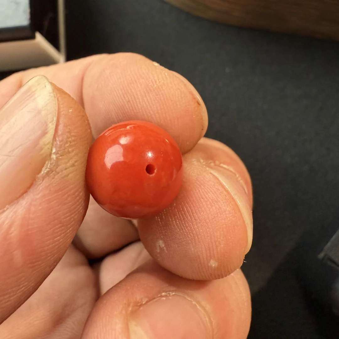 天然沙丁红珊瑚12mm圆珠