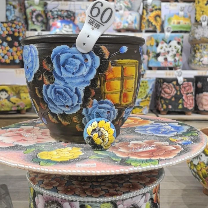 红泥花盆景德镇花盆