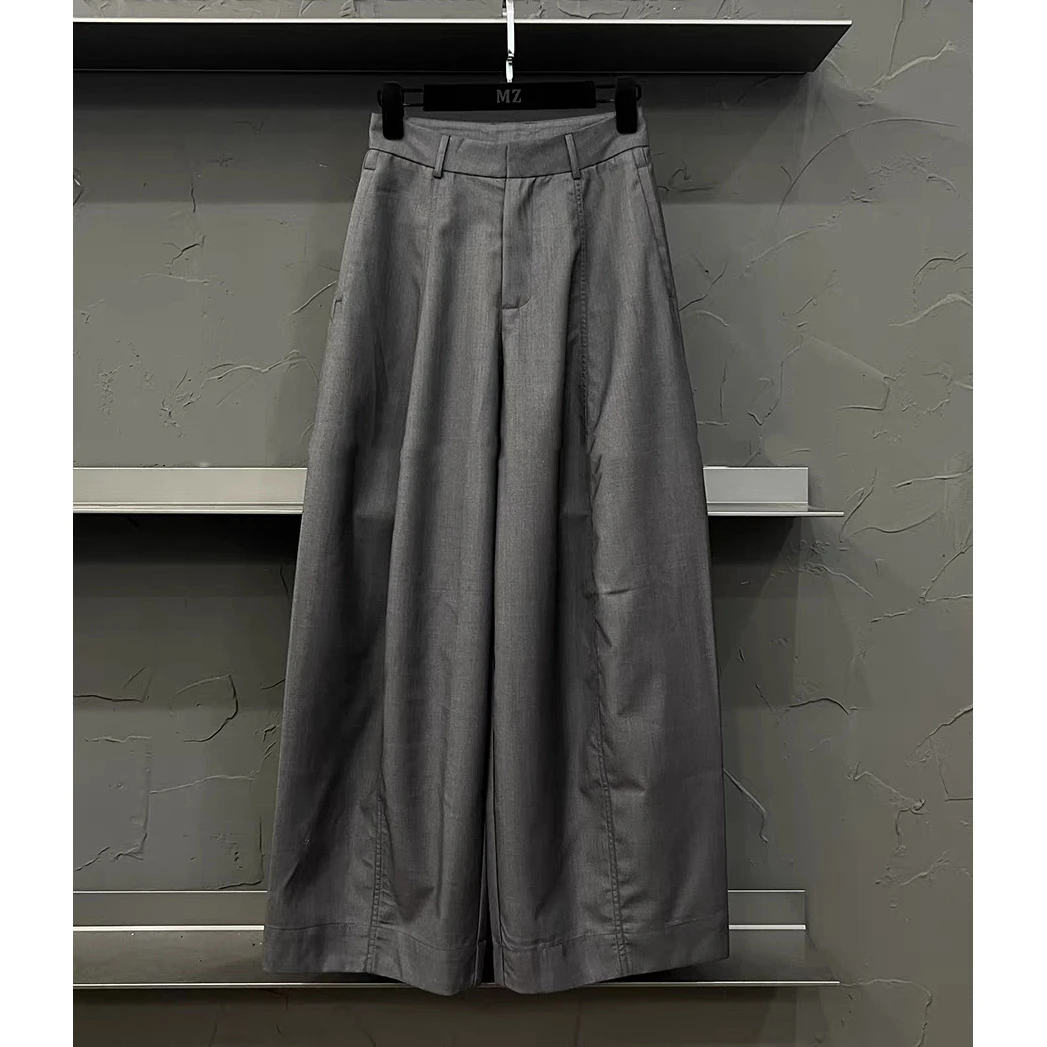 8058#高腰显瘦百搭休闲宽松阔腿裤女西装裤洋气