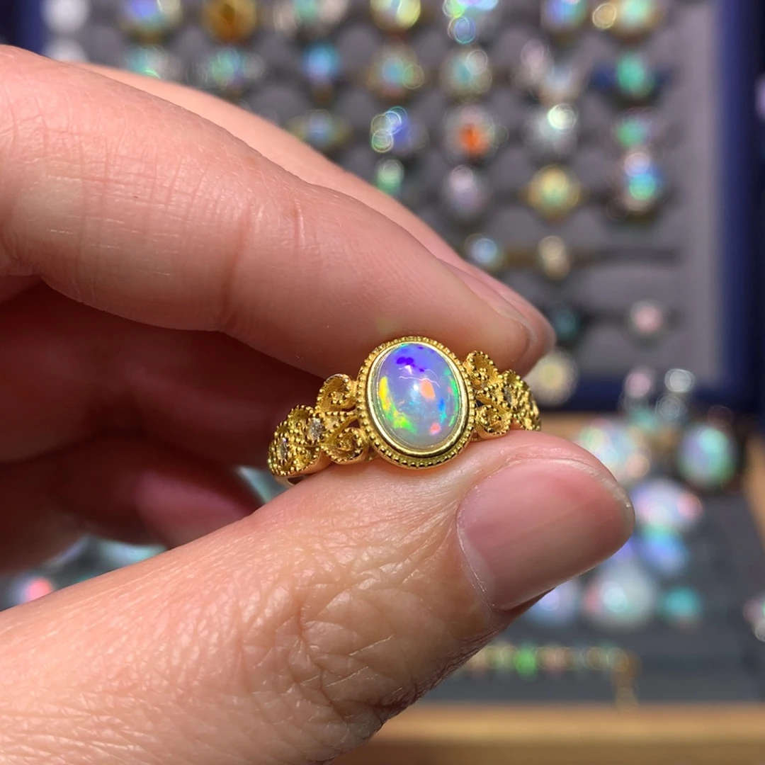 银S925镶嵌欧泊戒指款式