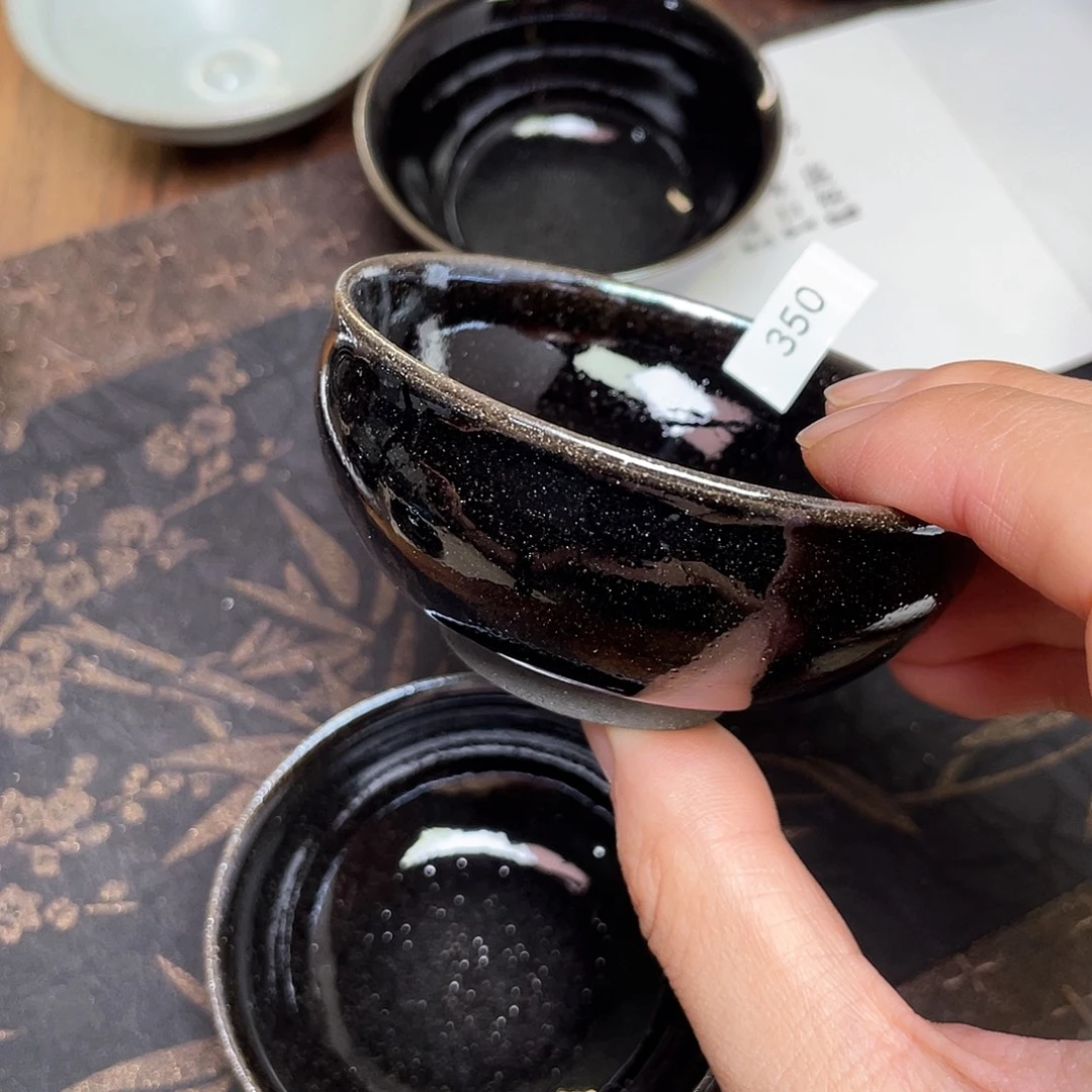 心***黑茶盏350 福临号建盏柴烧薄胎