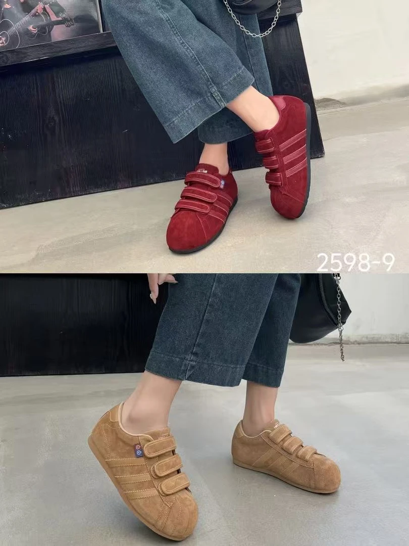 2598-9透气时尚魔术贴时尚休闲鞋女鞋皮鞋运动休闲鞋