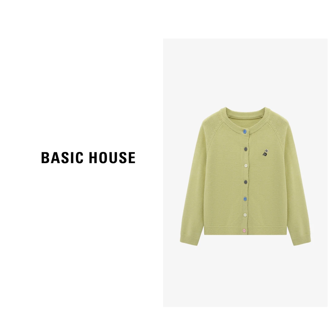 Basic House/百家好小香风长袖针织短款时尚百搭毛衣-B06245C5592