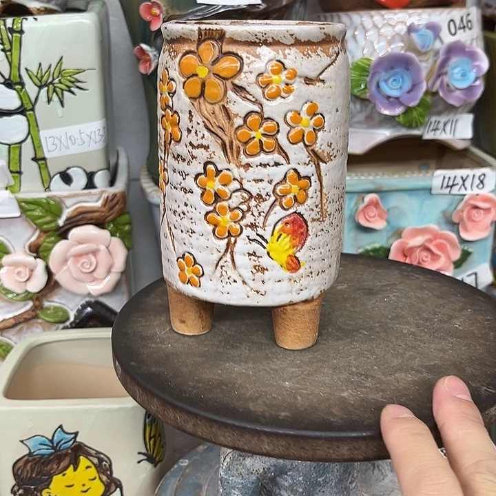 紫砂花盆粗陶材质多肉花盆