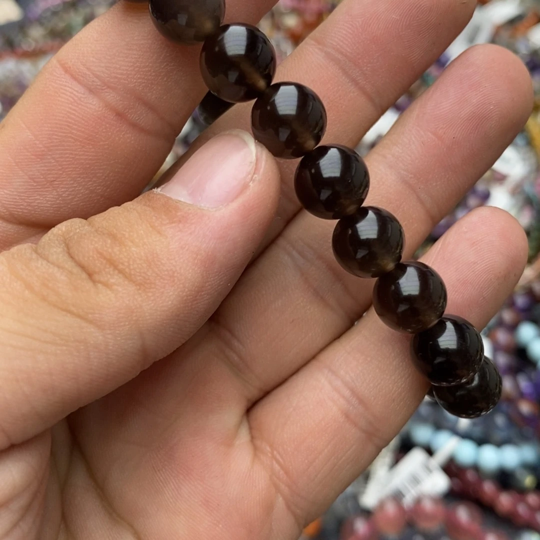 黑曜岩手链未镶嵌手链