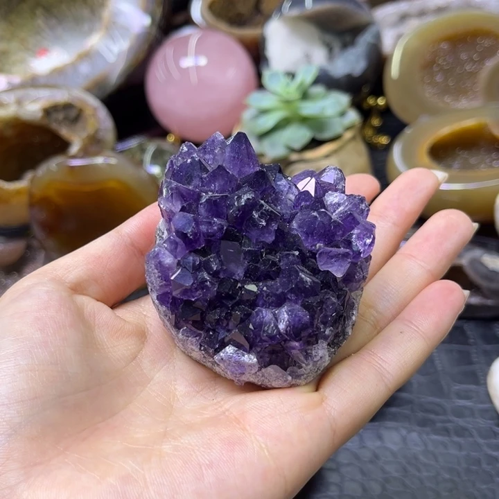 水晶发饰未镶嵌紫晶花