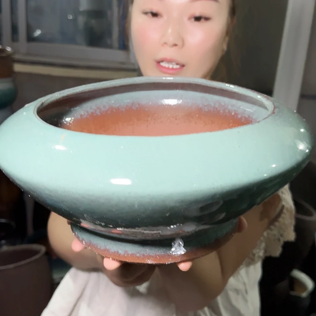 紫砂花盆高12口20