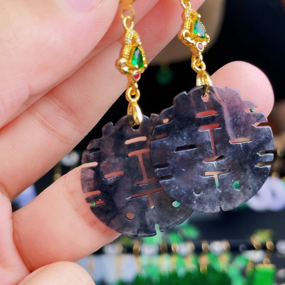 翡翠未镶嵌耳饰饰品