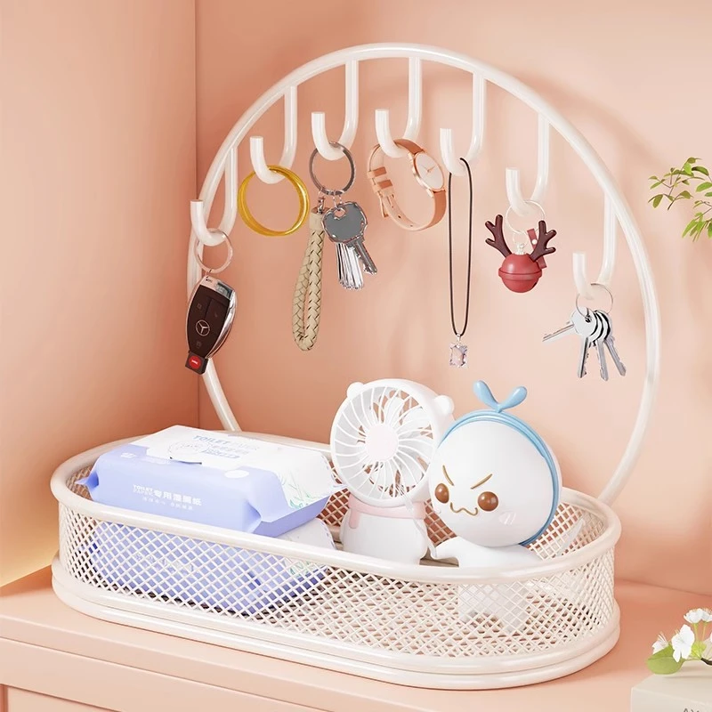 入户玄关钥匙收纳托盘挂钩摆件创意桌面饰品收纳整理鞋柜上置物架
