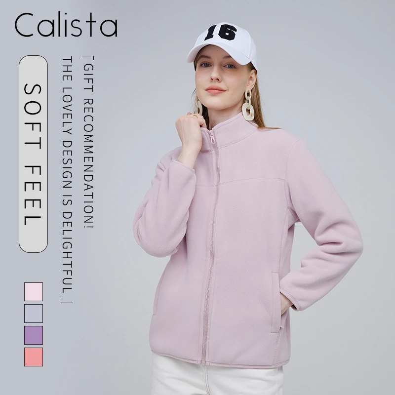 日本calista秋冬双面绒抓绒衣保暖开衫加厚男女同款摇粒绒外套