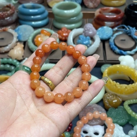 合金石英质玉（黄龙玉）手链木*婷