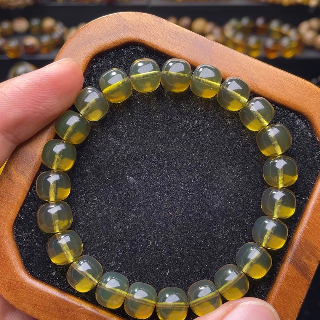未镶嵌颈饰琥珀老型绿茶净水手串
