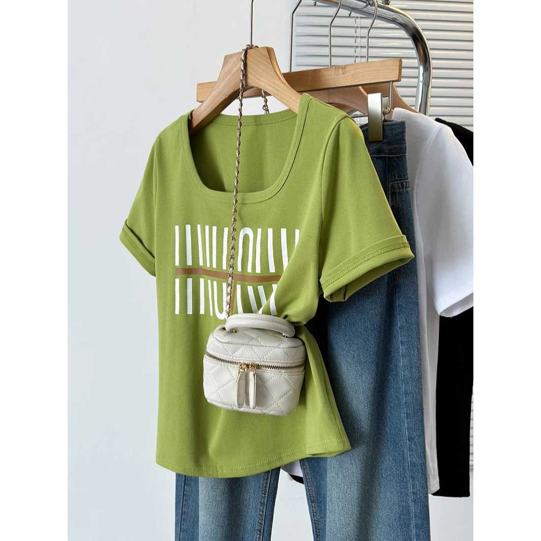 微胖mm大码T恤正肩显瘦收腰遮肉2025春夏新款百搭减龄设计感下摆