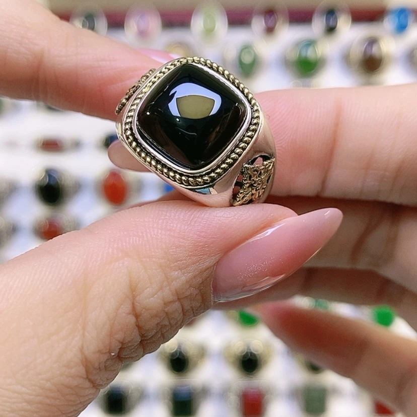 【闪购商品】银S925镶嵌戒指玛瑙/玉髓