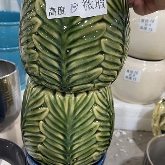 多肉绿植陶瓷花盆9.9包邮，有孔