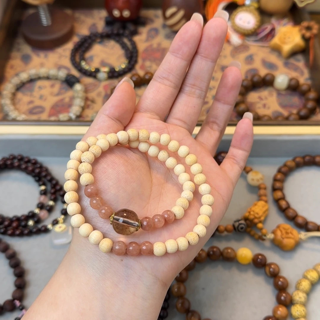 菩提手串/手链双圈金丝竹粉