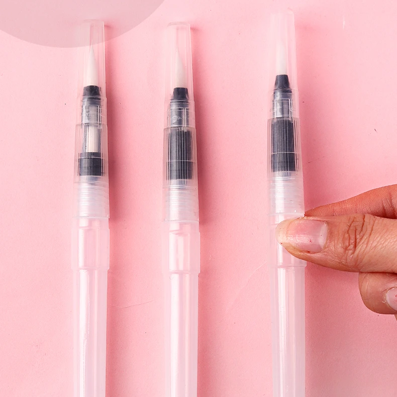 白色笔杆自来水笔大容量储水水彩颜料专业笔学生绘画初学工具