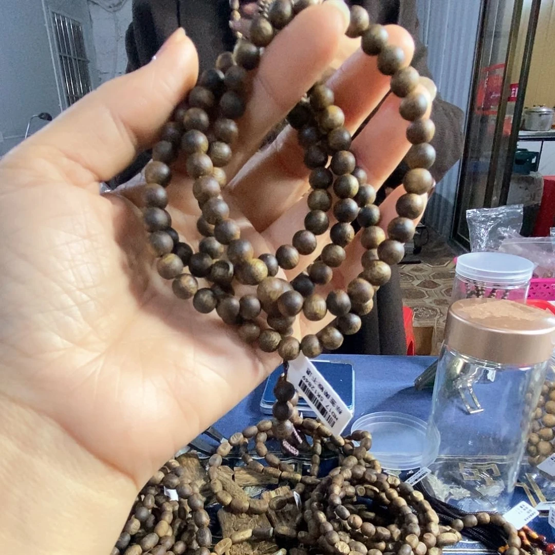 沉香手串棋楠圆珠长串0.6/14克+多样性发一