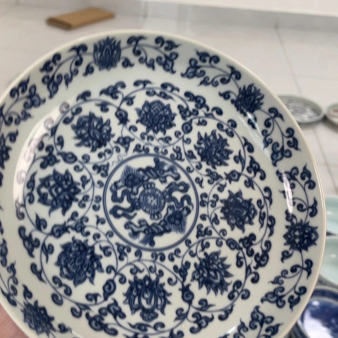 瓷片景德镇青花缠枝莲大壶承