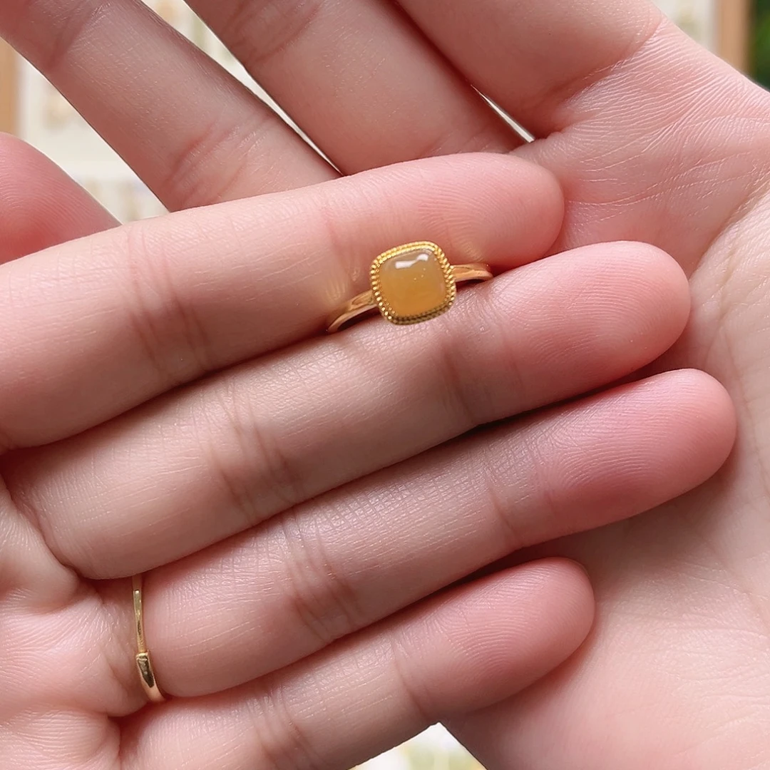 用***0和田玉银S925镶嵌戒指