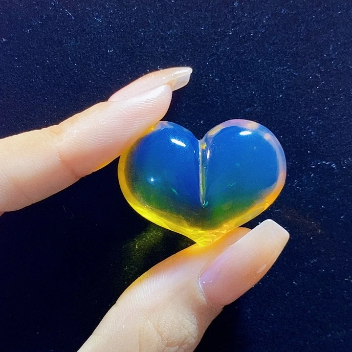 蓝珀未镶嵌珠宝奇石墨西哥蓝珀屁桃