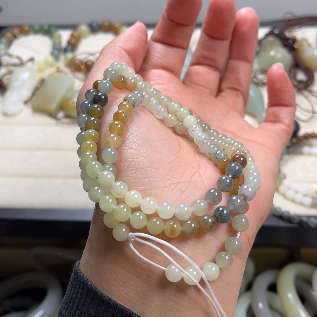 和田玉未镶嵌珠宝半成品长链