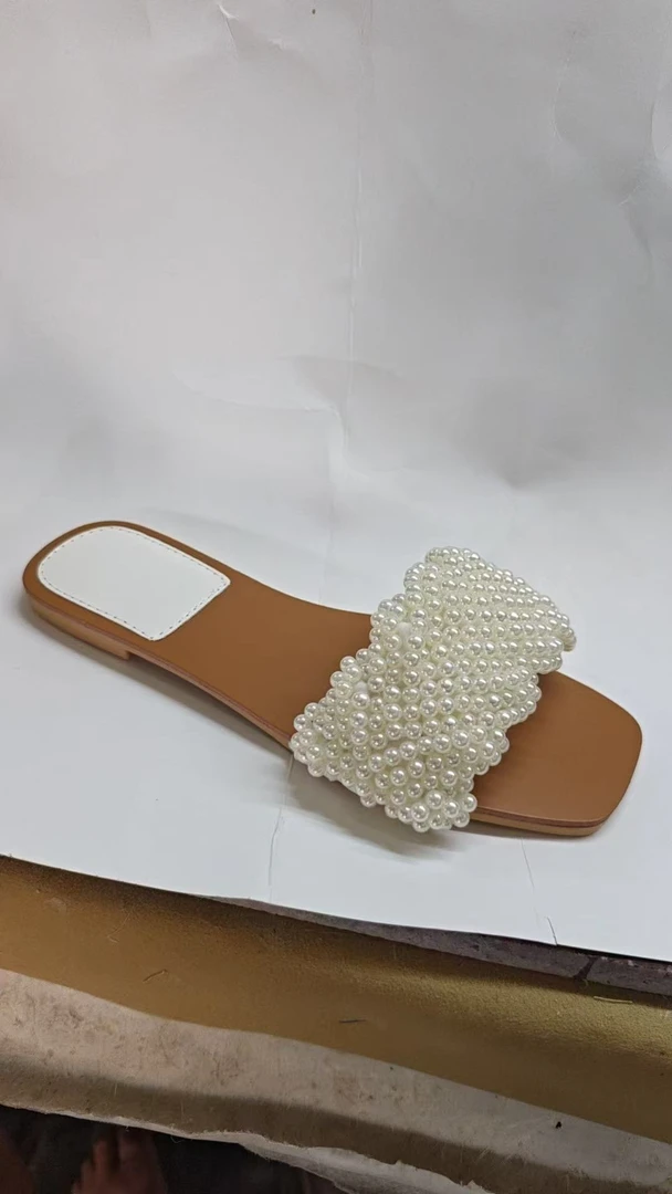 大气元（鞋子）夏季必备仙女珍珠平底凉拖