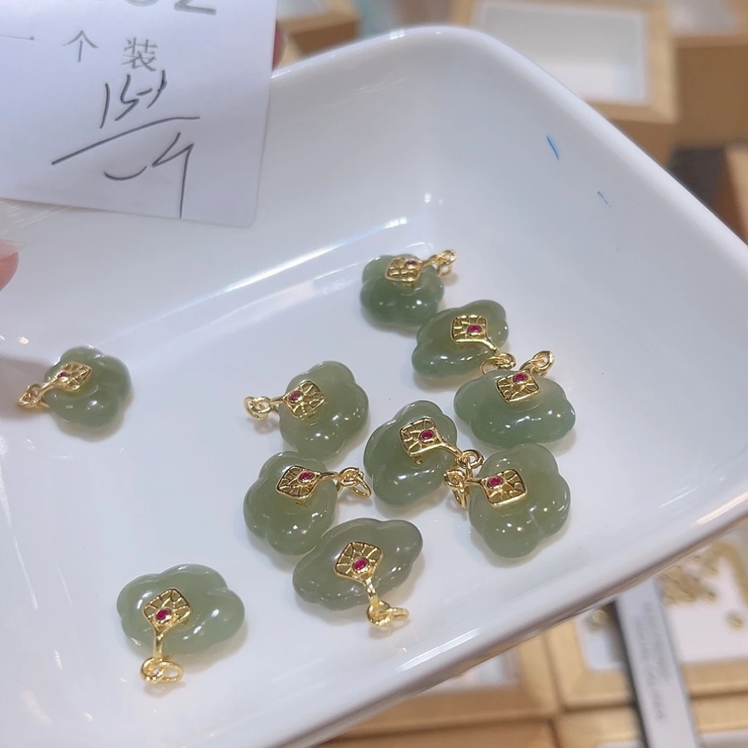 水晶珠宝半成品银S925镀金镶嵌202 。