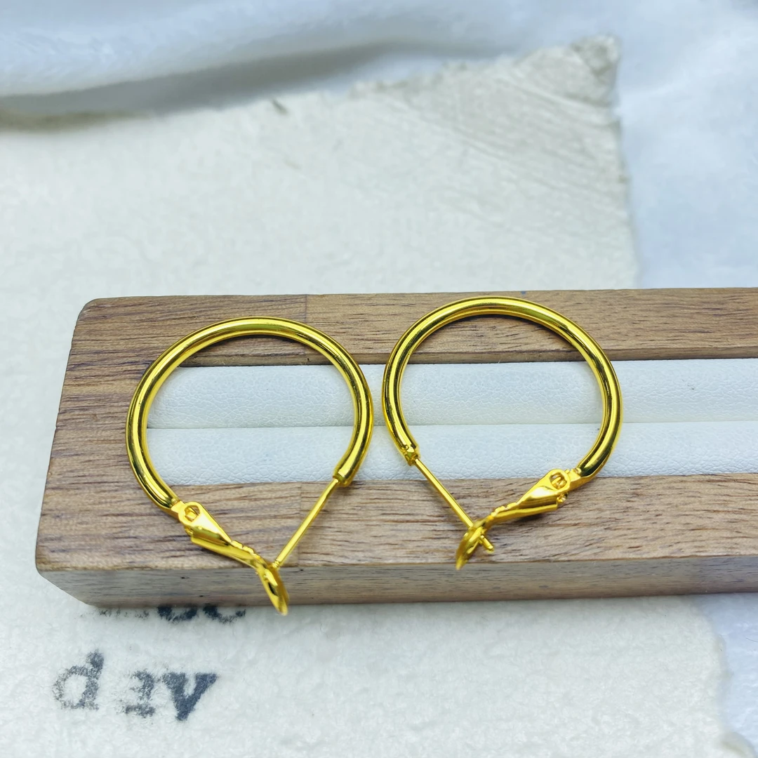 耳饰 G黄色光面素圈小耳环多样性发一件46387