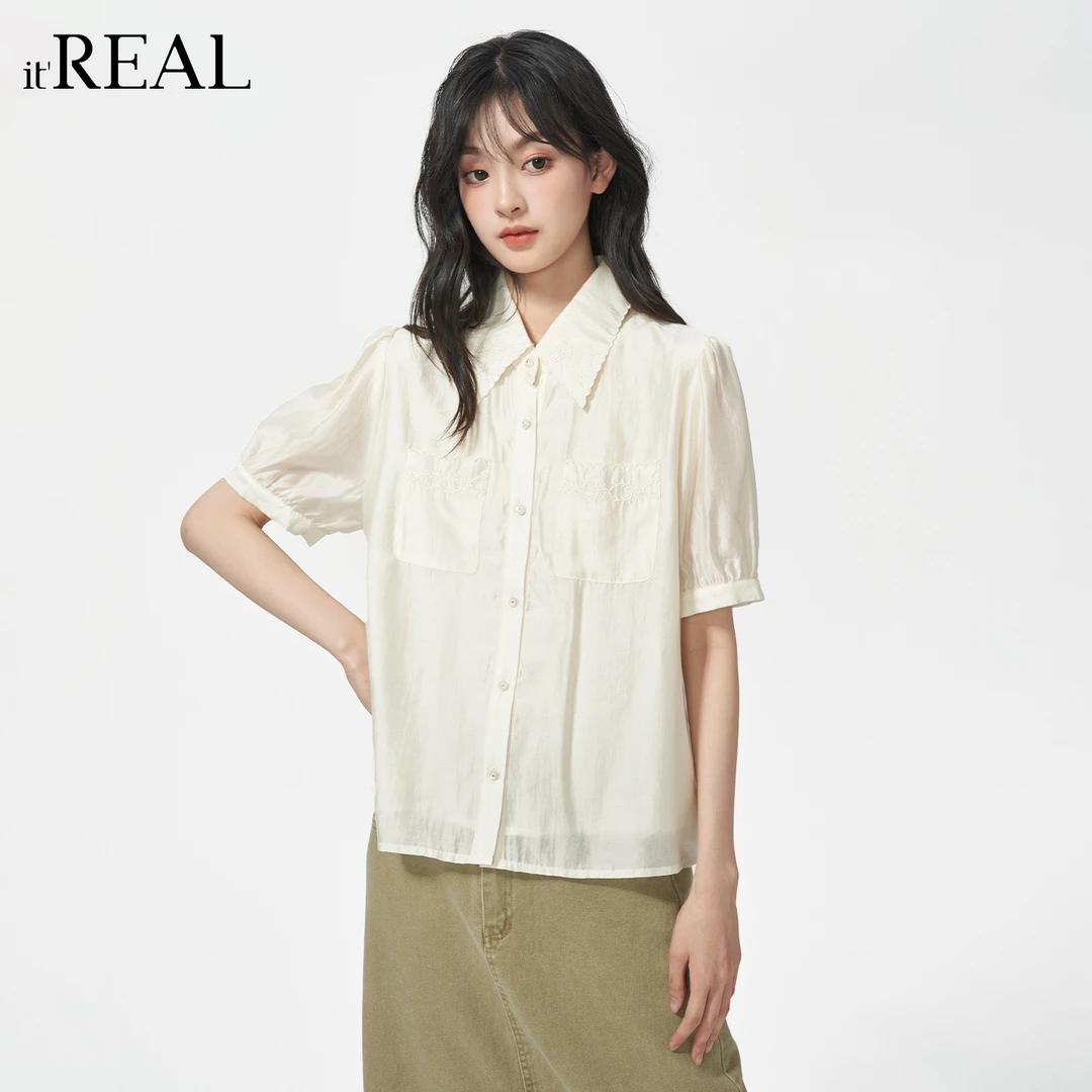 It'real瑞尔女装夏季新款衬衫休闲时尚韩版宽松1762103003