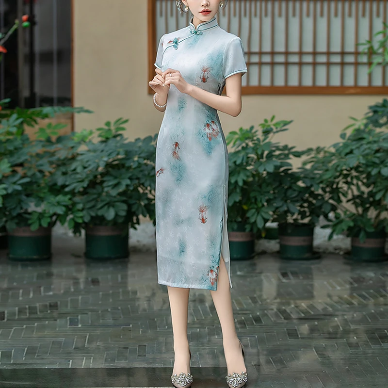 高端新中式绝美旗袍民国风2025新款老上海长款晚礼服夏季日常可穿