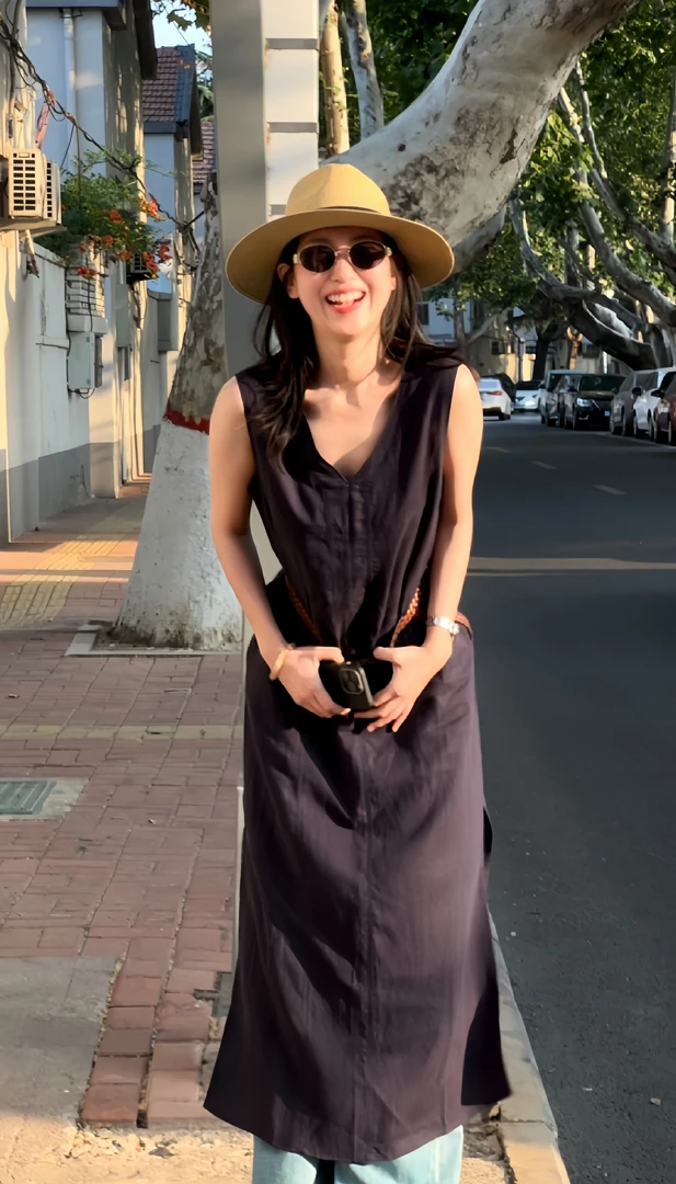 潇潇studio - 高智淡人 上新慵懒风显瘦高知感无袖亚麻连衣裙