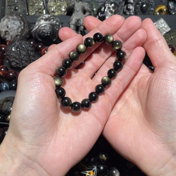 黑曜岩手串未镶嵌(****