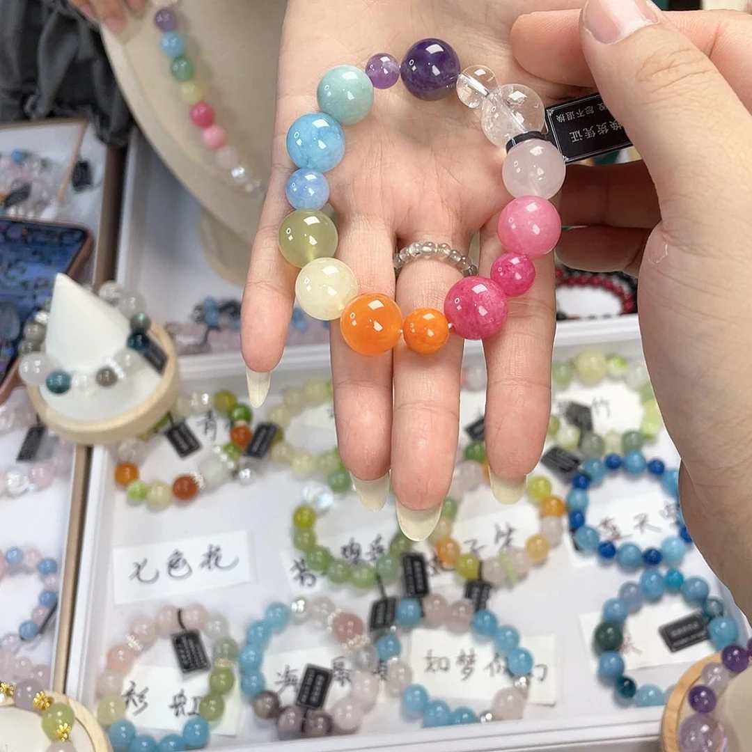 水晶手链银S925镀金镶嵌