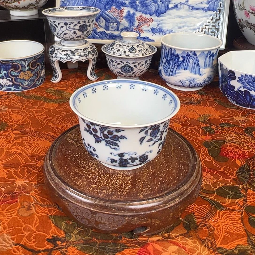 杯子瓷元煦窑十果主人杯