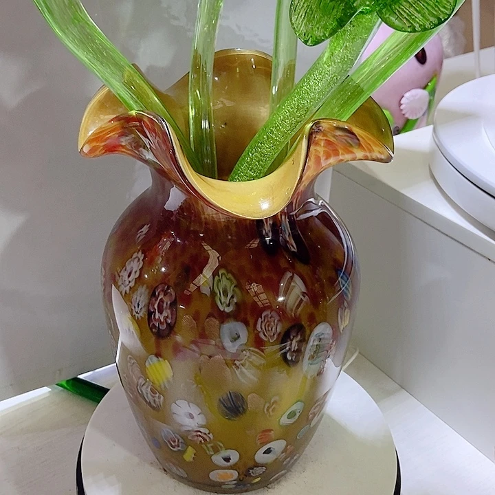 琉璃手工艺品琉璃花瓶高度29厘米7厘米