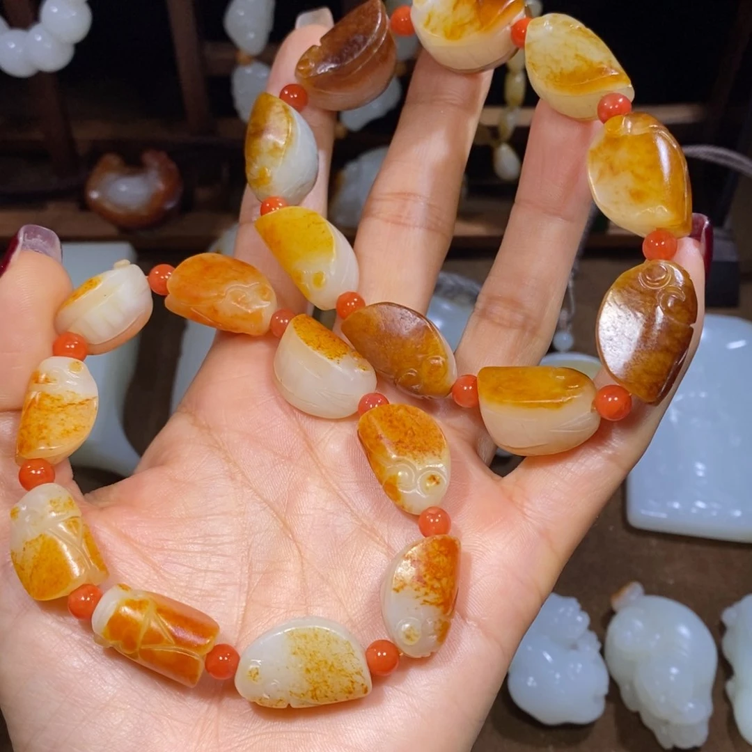 和田玉手链未镶嵌孤****”