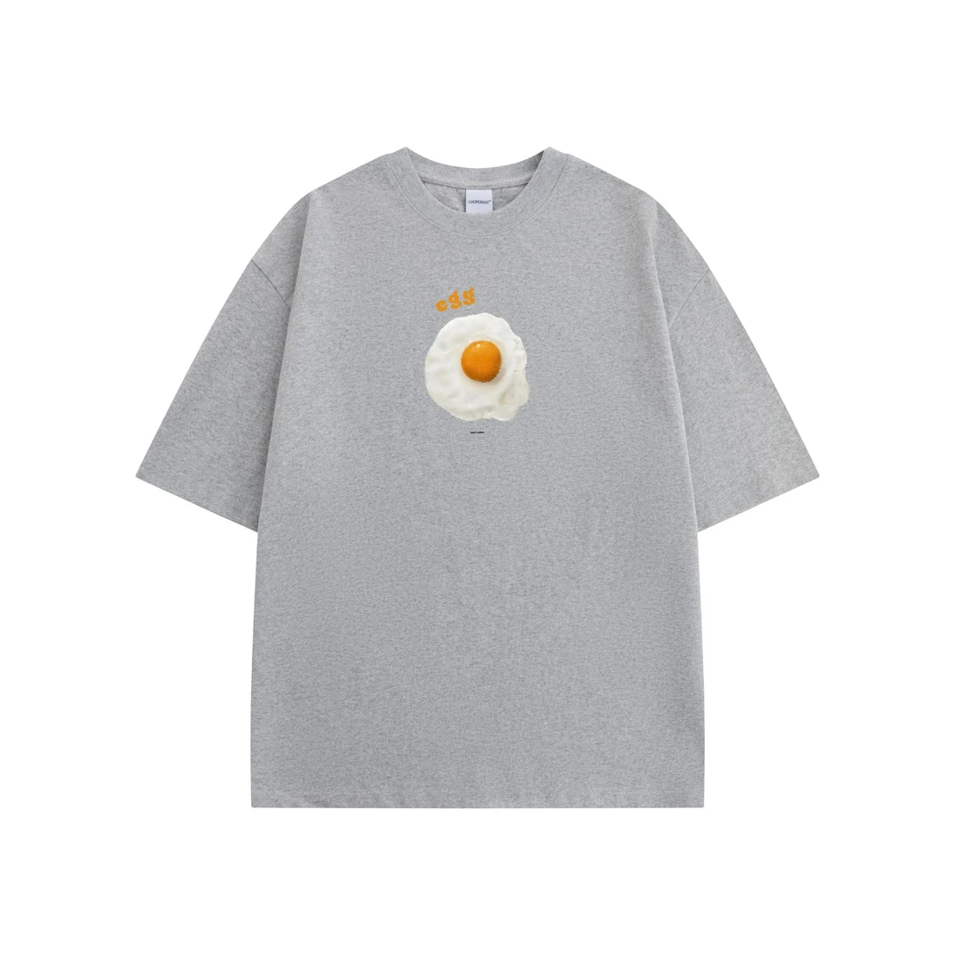 数码直喷印花夏季日常短袖T恤百搭小众半袖上衣设计师 LF2543