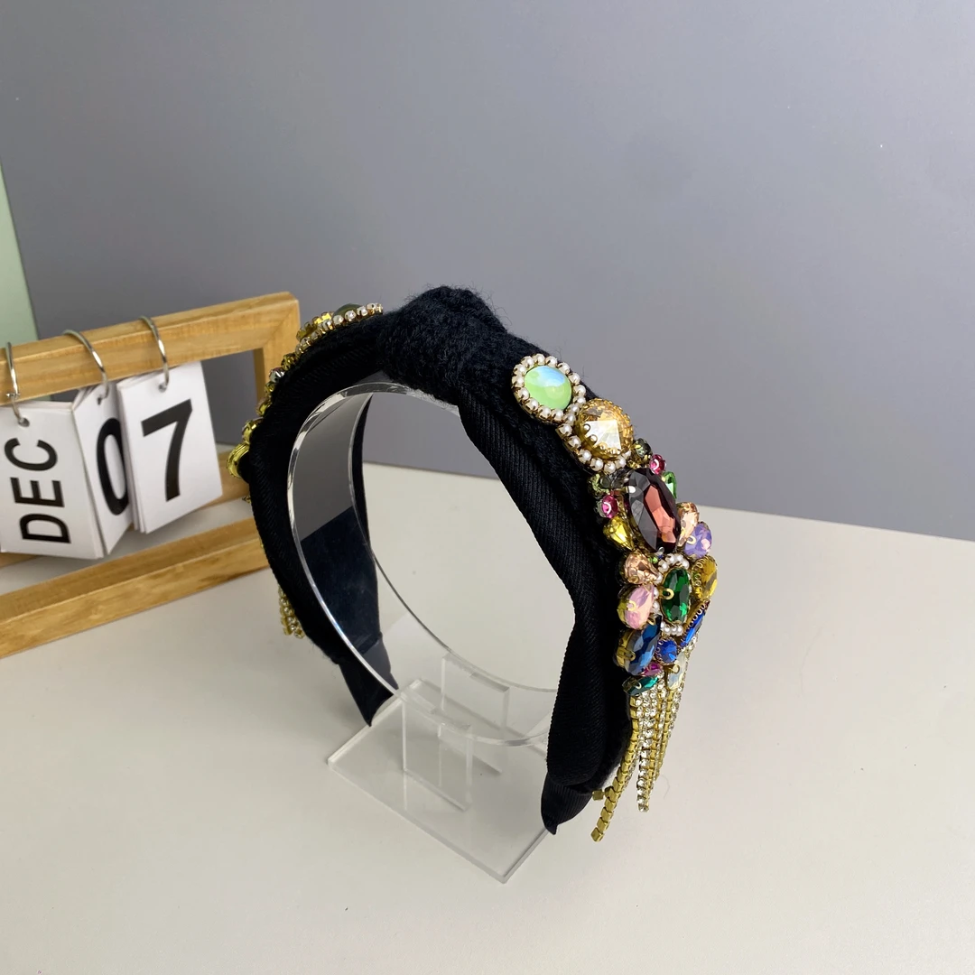 双侧短流苏顶部啾啾增高颅顶发箍气质百搭潮流优雅时尚