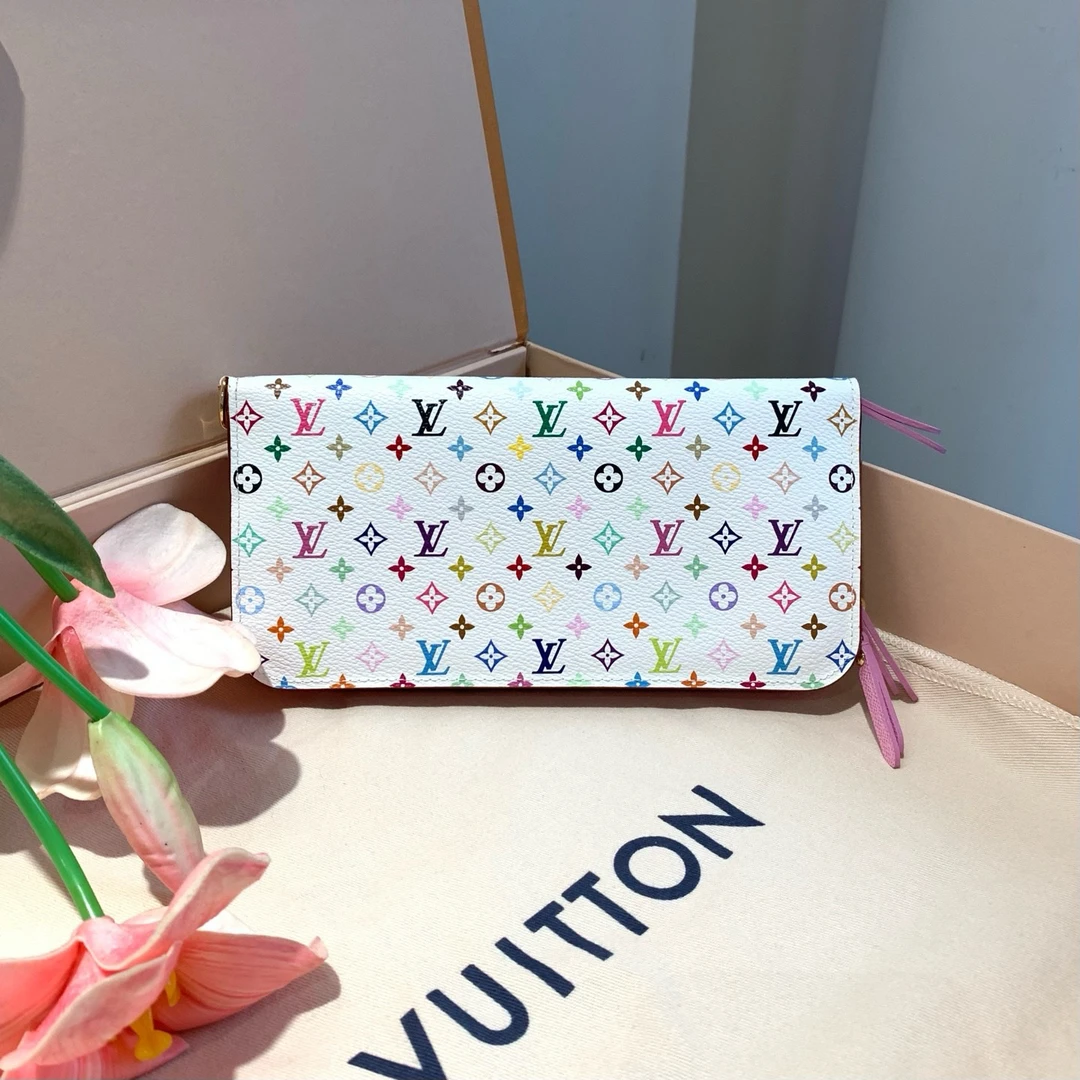 99新 LouisVuitton/路易威登 LV 白三彩钱包 99新/9836