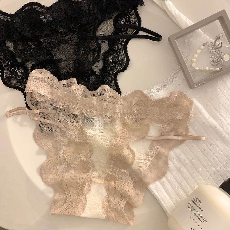 琉璃之环!性感蕾丝内裤女高开叉透明甜美纯欲舒适少女低腰三角裤